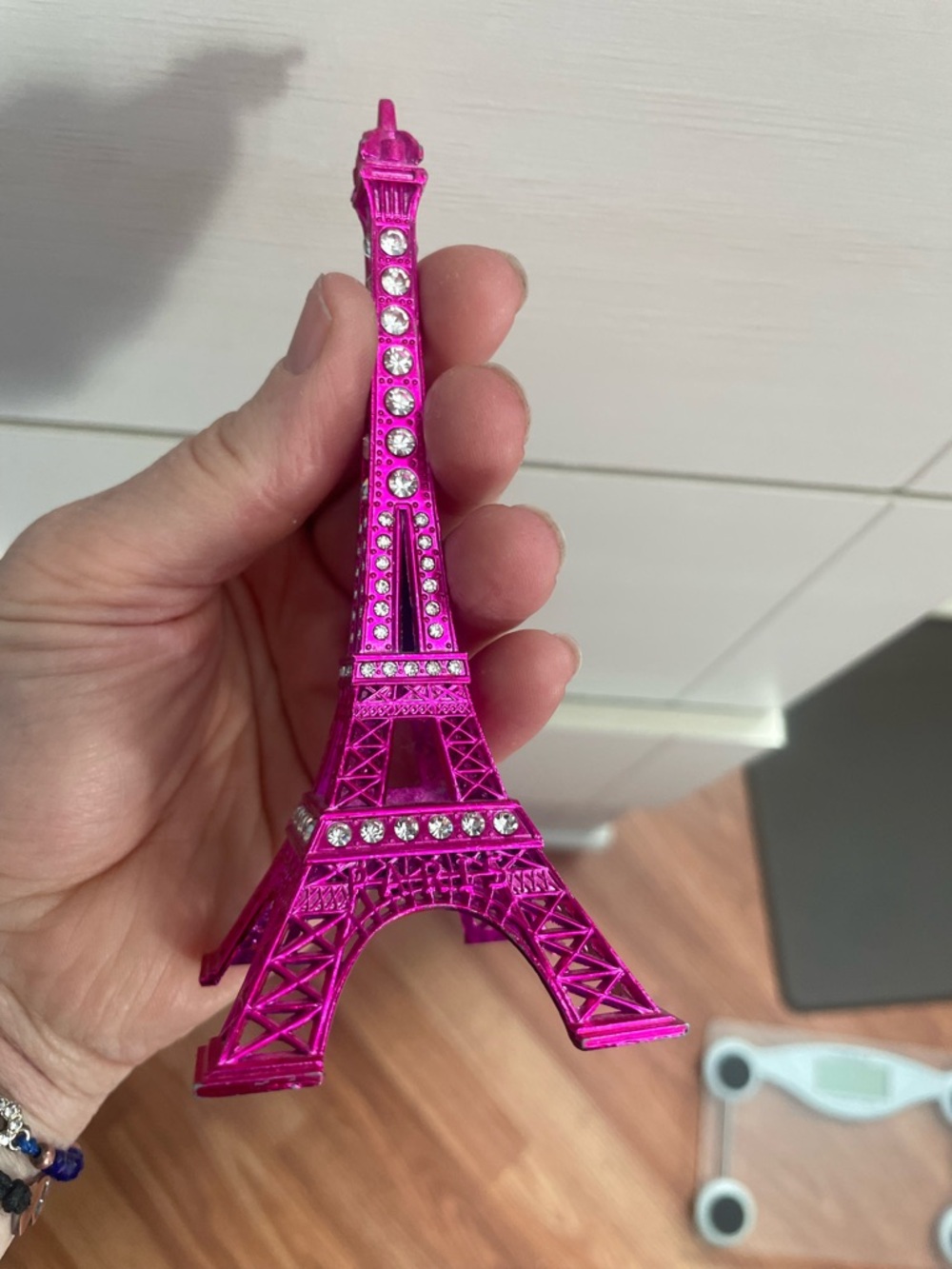 Pink Rhinestone Eiffel Tower Ornament